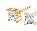 Princess-Cut Diamond Stud Earrings