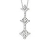 Diamond White Gold Three Stone Princess-cut Pendant