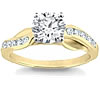 18K Yellow Gold Setting with Graduating Pavé-set Side Diamonds