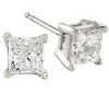 White Gold Princess Stud Earrings