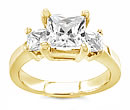 gold three stone diamond rings