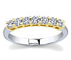 Yellow Gold Ridged Prong Set Diamond Band